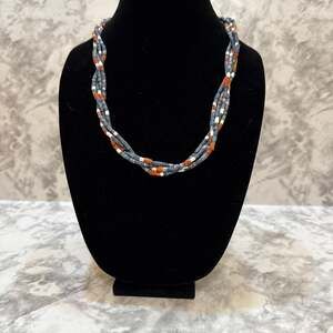 Vintage Native American Handmade Multi-Stone Heishi Beaded Necklace